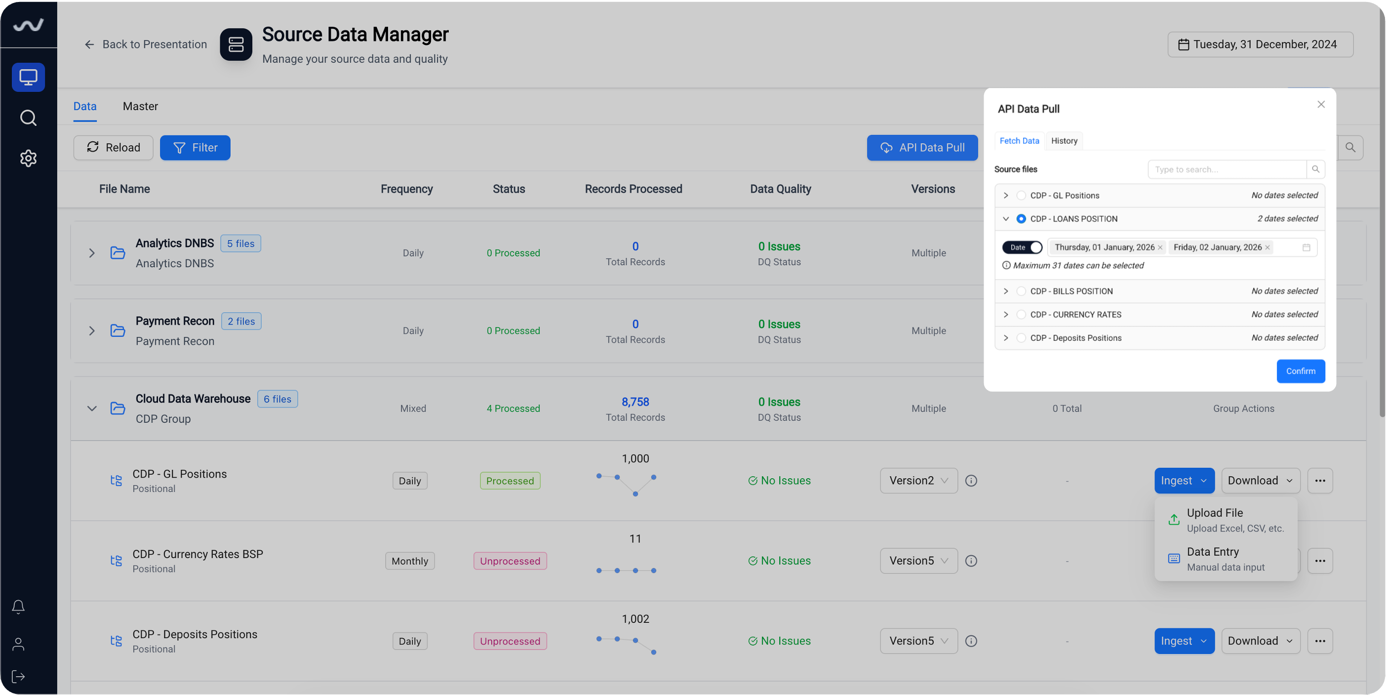 Ingest & Store interface