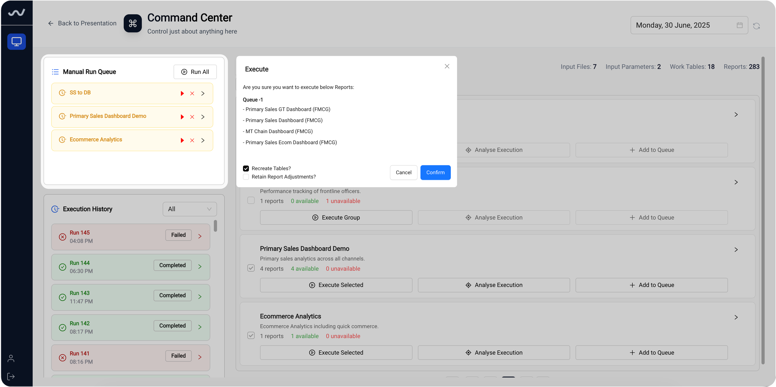 Manual Override interface